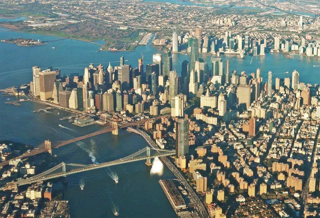 Aerial photo of lower Manhattan