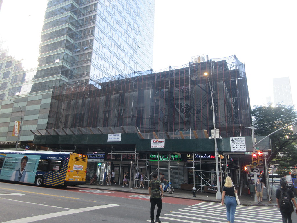 Scaffolding on a building in Manhattan