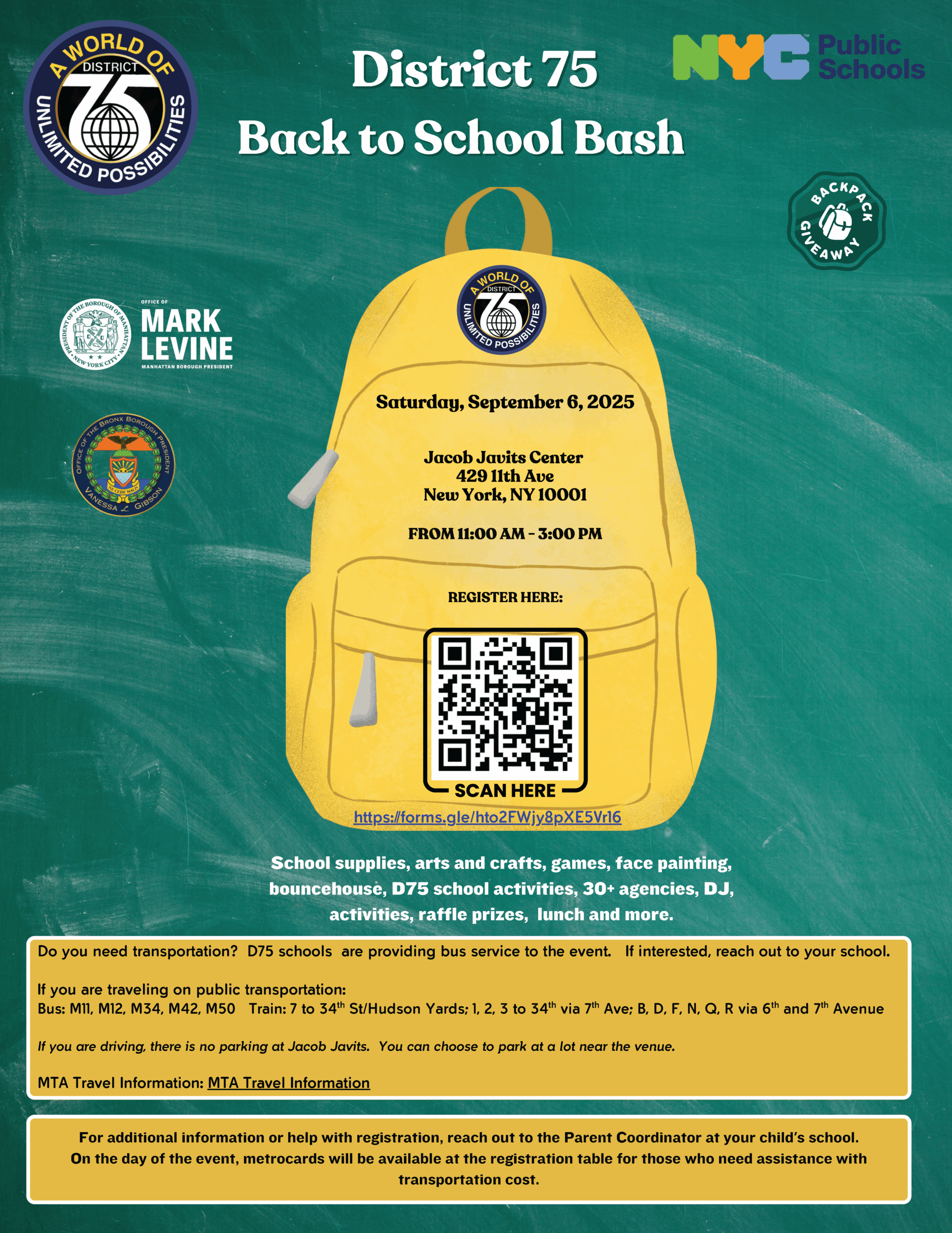 Back to School Bash with District 75