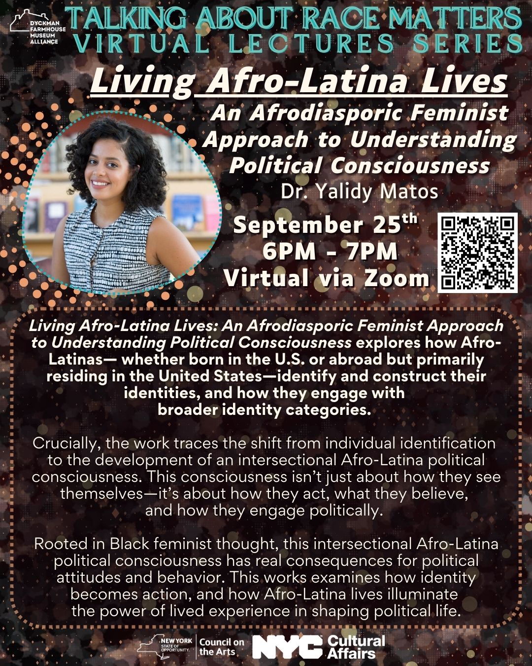 [VIRTUAL] “Living Afro-Latina Lives: An Afrodiasporic Feminist Approach to Understanding Identity Formation and Political Consciousness” with Dr. Yalidy Matos