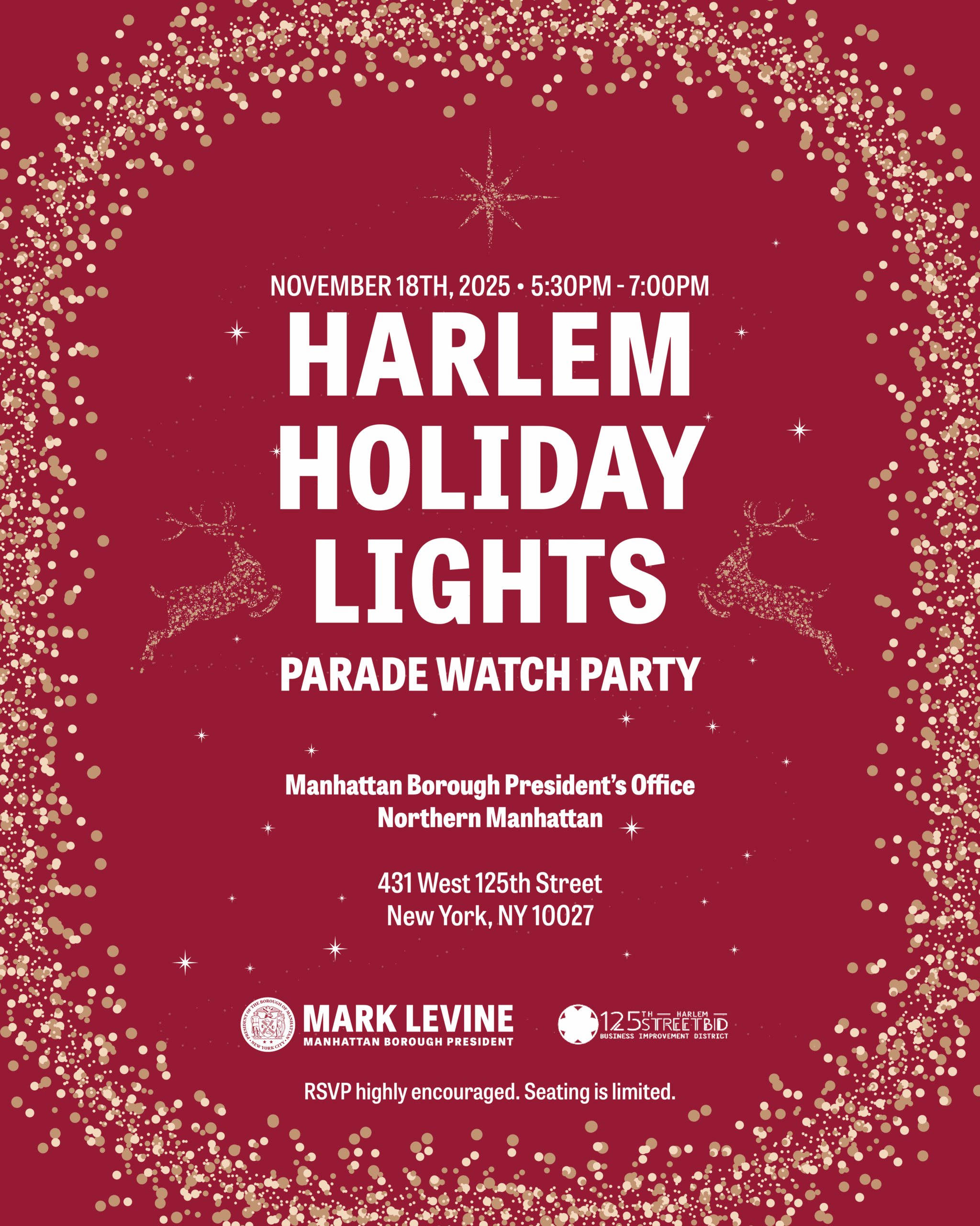Harlem Holiday Lights Parade Watch Party 2025