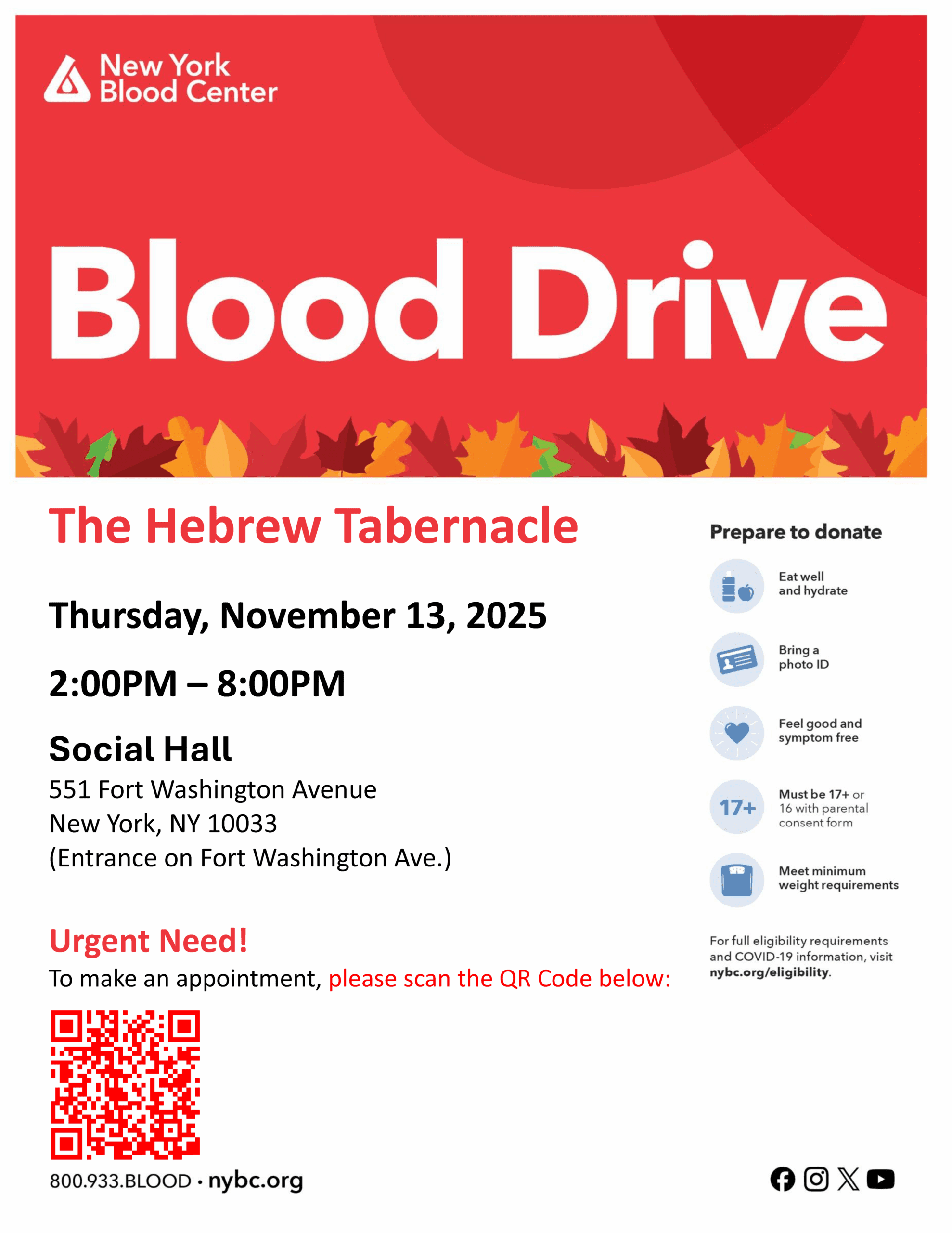 Hebrew Tabernacle Blood Drive 11.13